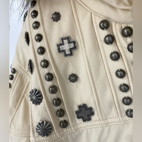 Double D Ranch “Racing Clouds” Studded Jacket in Bone | Size S | NEW - Picture 6 of 13